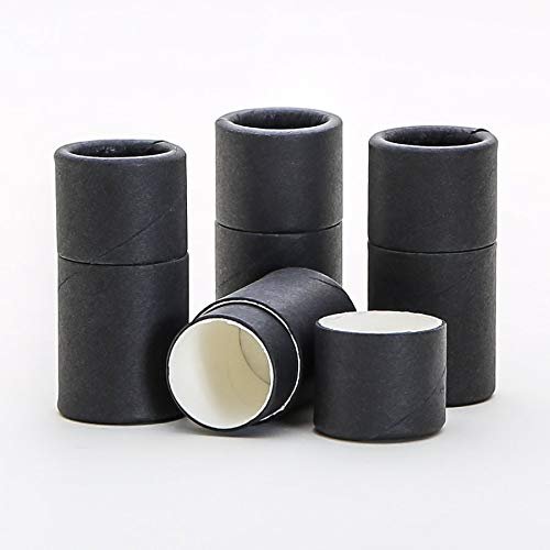 1/4 OZ (Short) Black Kraft Paperboard Lip Balm/Salve/Cosmetic/Lotion Tubes x100