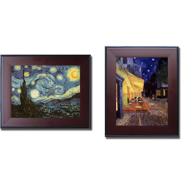 Artistic Home Gallery Starry Night Collection by Vincent Van Gogh 2-pc Mahogany-Framed Canvas Set (Ready-to-Hang)