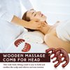 2 Pcs Gua Sha Comb Natural Sandalwood Wide Tooth Scraping Scalp Massager Comb Head Massager Body, Head, Neck, Hands and Legs for Women Men