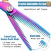 Double Sided Thinning Shears Double Teeth Shears Dual Blade Blending Texturizing Haircut Barber Thinning Scissor Professional for Stylist, Men, Women, Kids Rainbow 6" Dragon Creek Gift