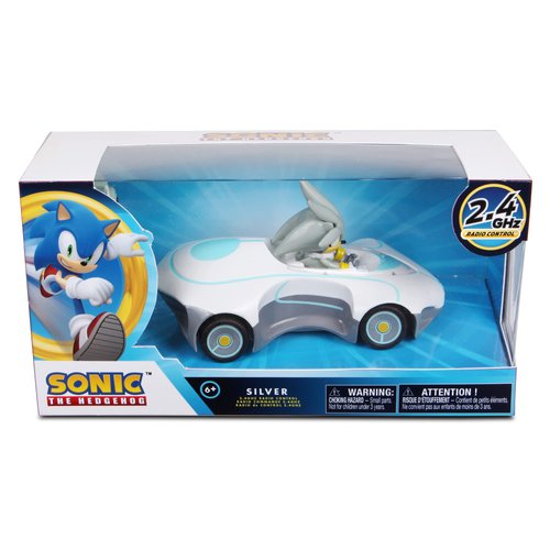 Sonic Team Sonic Racing RC: Silver - NKOK (682), 1:28 Scale 2.4GHz Remote Controlled Car, 6.5' Compact Design, Officially Licensed Sega Sonic The Hedgehog, Battery Powered, Ages 6+