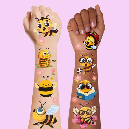 101+ Bee Temporary Tattoos – Waterproof Fake Tattoos for Kids, Girls, Boys, Teens & Adults – Ideal for Birthday Parties & Decorations