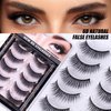 SeiBes Self-adhesive Eyelashes, Reusable Self Adhesive Eyelashes - 5 Pairs Natural Fluffy False Eyelashes - Soft and Natural Look Lashes Gift for Beginners - Easy put on,6d07