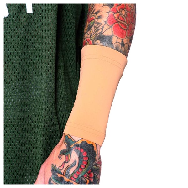 Tat2X Ink Armor Premium Forearm 6" Tattoo Cover Up Sleeve - No Slip Gripper - U.S. Made - Black - XSS (single tattoo cover sleeve)