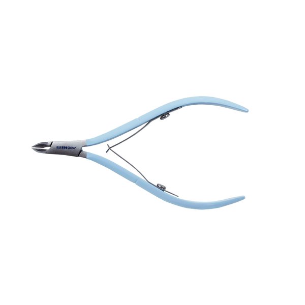 Blue Cross Professional Nail Care, Cuticle Nippers, Cutter & Trimmer, Fingernail + Toenail Clippers Tool for at Home DIY Manicures with Stainless Steel Sharp, Durable Blades, 6mm Jaw Size, Blue