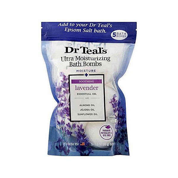 5-Count Ultra Moisturizing Bath Bombs in Lavender with Essential Oils, Repair Damaged Skin