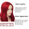 Tseses Womens Red Curly Wig Long Wavy Middle Part Synthetic Wigs for Halloween Cosplay Wig