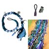 Nutty Natte Handmade Hair Wrap Extension Dreadlocks hairclip fabric and woolen yarn Colorful Tribal Fairy Lock Hair Wrap Dread Wrap Braid with crystal charms (Blue)