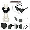 HHENGDAS Satin Bridesmaid Scrunchies Set of 8 Bachelorette Heart Sunglasses Hair Ties Bridal Shower Gift for Wedding Bachelorette Party Favors Bridesmaid Proposal Gifts (White&Black)