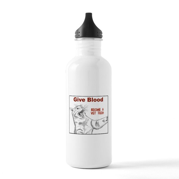 CafePress Give Blood Tech Stainless Water Bottle 1 1.0L (34 oz) Stainless Steel Water Bottle