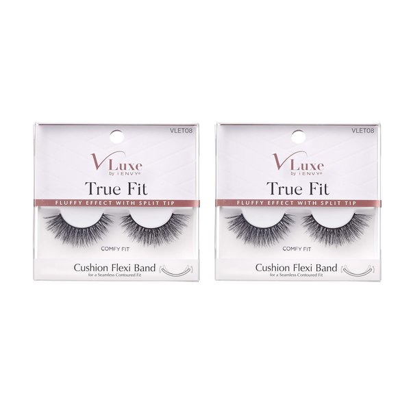 VLuxe by i-Envy 2 Pairs False Eyelashes True Fit Lashes Soft & Natural Volume (Comfy Fit)