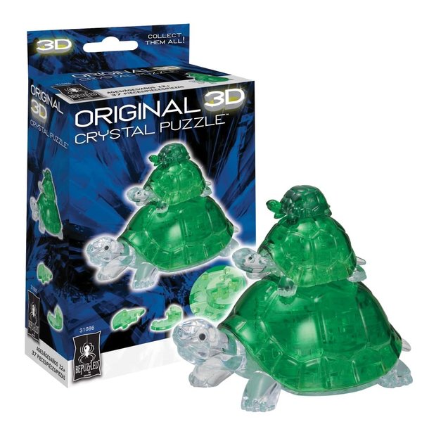BePuzzled | Turtles Original 3D Crystal Puzzle, Ages 12 and Up, Green