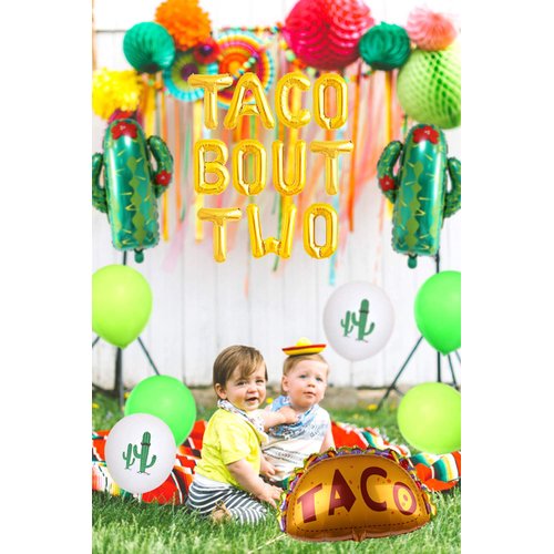 Fiesta 2nd Birthday Party Decorations, Mexican Taco Bout Two Second Party Kit Cactus Balloons Cake Toppers
