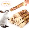 Abizoo Natural Rabbit Chew Toys,10 Sticks Sweet Bamboo Sticks for Rabbits with Petals,Bunny Chew Toys for Guinea Pig,Chinchilla,Hamster Treats Pet Wood Chews Snack Healthy Small Animals Toys for Teeth