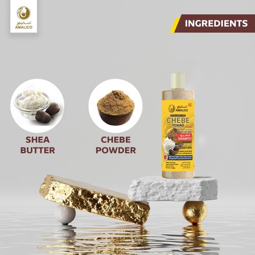 Sulfate Free Shampoo with Chebe Powder and Shea Butter (16.9 OZ) Hair Shampoo for Hair Growth and Anti-dandruff Shampoo