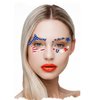 July 4th Decorations Face Tattoos Patriotic USA Flag Star Temporary Tattoos Facial Makeup Sticker for Women Kids Independence Day Red White and Blue Party Tattoos Sticker -10 Sheets