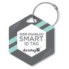 Dynotag® Web Enabled Smart Deluxe Steel Property ID Tag + Steel Ring, with DynoIQ™ & Lifetime Recovery Service. Hexagon (Geometric Design)