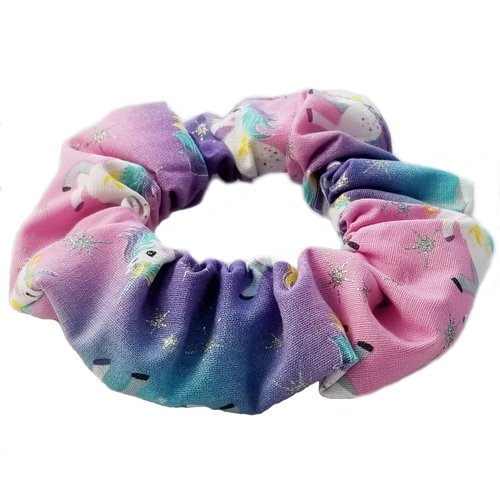 Pink and Purple with Unicorn Desing Hair Scrunchies, Hair Accessories, Gift for girls, Comfortable hair tie, Special Events