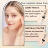 2PCS Hydrating BB Cream,Full Coverage Concealer Liquid Foundation for All Skin Types,Face Sunscreen SPF 50 PA++++ Long Lasting Moisturizing Oil Control Foundation Makeup Brush Set（Ivory & Natural）