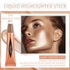 Highlighter Makeup Stick, Soft Liquid Highlighter Wand with Cushion Applicator, Silky Beauty Highlighter for Cheeks, Cream Highlighter Natural shimmer, Lightweight Breathable (03# Highlight Stick)