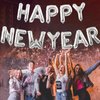 Silver Happy New Year Balloons,160 Inch Happy New Year Balloon for Happy New Year Decorations 2025, New Years Eve Balloons for 2025 New Years Eve Party Supplies