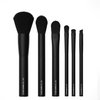Impressions Vanity 6 PCs Hello Kitty Just Slay Makeup Brush Set, Super Cute Soft Brushes for Foundation, Face Powder, Make up Blending, Eye Shadow, and Liner Application (Black)