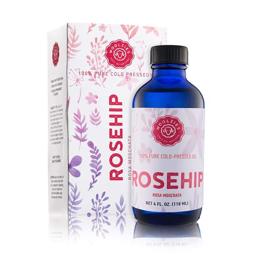 Woolzies 100% Pure Unrefined Rosehip Seed Oil 4 Oz| Therapeutic Grade, Cold-Pressed | Natural Anti Aging Moisturizer Treatment for Hair & Face, Great for Acne, Wrinkles, Fine lines, Eczema, Sun Damage
