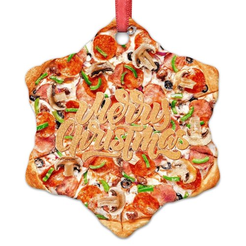 Vegan Truffle Pizza Christmas Ornaments 2022 Realistic Food Ornaments for Christmas Trees Pizza Personalized Christmas Ornaments Holiday Christmas Keepsake New Year Gifts for Friends , 3 inch