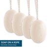 IeBilif Men Bar Soap On a Rope Pack of 4 Bath Soap for Face Body Natural Hydrating Soap Bar for Men and Women,7.02 Ounce each