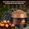 Batana Oil Scalp Scrub with Scalp Massager, Scalp Exfoliator Shampoo with Rosemary to Nourish, Clarify and Hair Growth, Scalp Treatment for Dandruff, Build Up, Dry, and Itchy Scalp Relief, 10.93 oz
