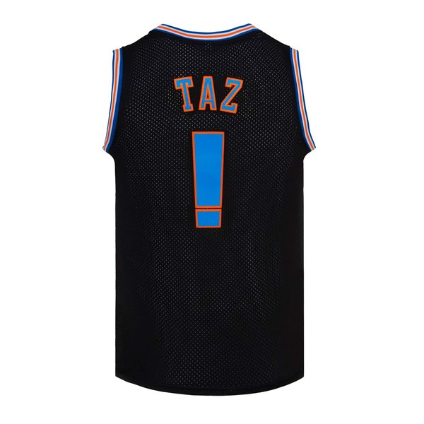 CNALLAR Youth Basketball Jersey Taz Space Movie Jersey Kids Sport Shirts White/Black (Black, Youth Medium)