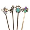 10PCS Retro Hair Pins Vintage Hair Clips Elegant Crystal Rhinestone Hairpins Metal Bobby Pins Hair Accessories for Women Ladies and Girls Headwear Styling Tools