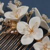 New Soft Material Polymer Clay White Flower Wedding Hair Accessories for Women Handmade Pearl Gold Wedding Hair Comb Bridal Jewelry
