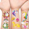 Hohamn Glitter Temporary Tattoos for Girls - 50 Styles Fake Tattoos for Girls Kids Birthday Party Supplies Favors, Baby Shower