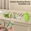 Flowers Bouquet Building Blocks Set, Daffodils, Artificial Flowers Construction Blocks,750 Pieces Wildflower Bouquet Toy Bricks with Vase and Postcard, Mother's Day, Birthday