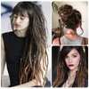 SAVASANA 30 Inch Dreadlock Extensions 20 Strands Boho Style Crochet Hair Dreads Synthetic Single Ended Hippie Loc Hair Extensions Black Brown Handmade Crochet Braids for Women & Men