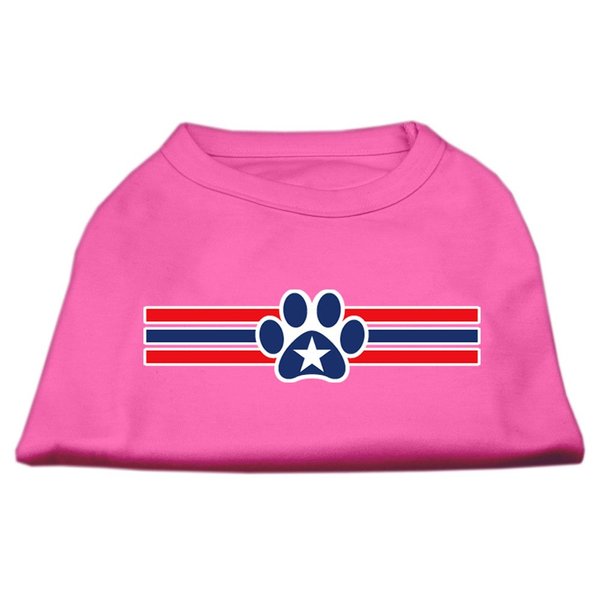 Mirage Pet Products 10-Inch Patriotic Star Paw Screen Print Shirts for Pets, Small, Bright Pink