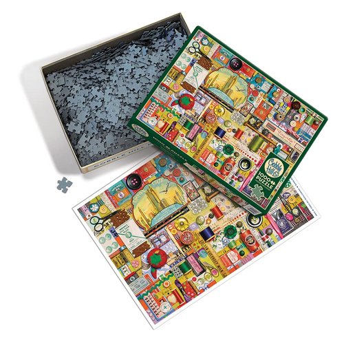 Cobble Hill 1000 Piece Puzzle - Sewing Notions - Sample Poster Included