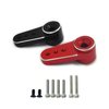 HOPLEX RC Servo Arm Aluminum 15T Servo Horns Mini Servo Arm Accessory for ES08MA II Servo Upgrade Parts 2PCS(Black+Red)
