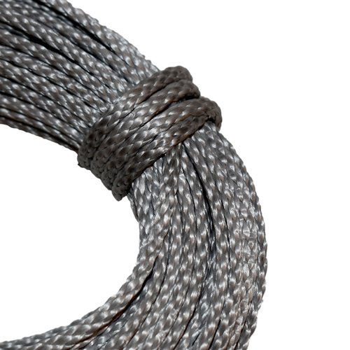 Samson Premium Amsteel Blue Rope 1/8" Multiple Colors, Multiple Lengths, Strong Dyneema Fiber 2,300lb tensile Strength, Torque Free, Low Stretch, 12 Strand, Easy to Splice (1/8" x 75', Silver)