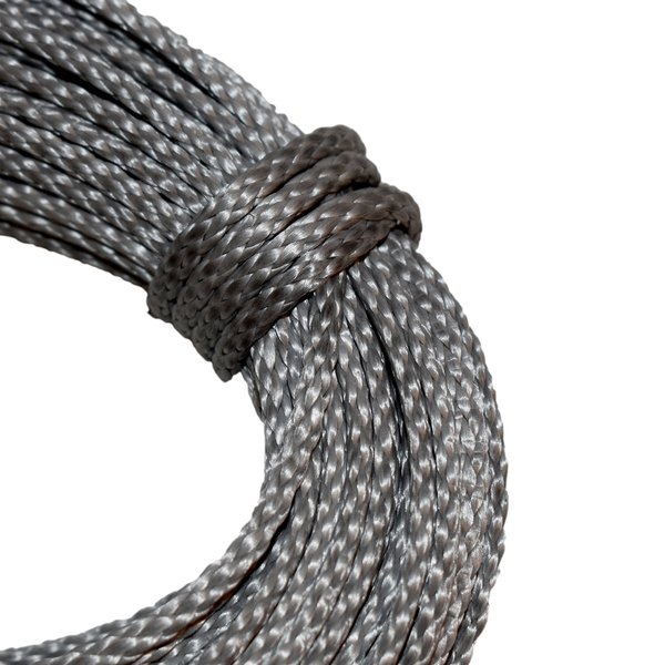 Samson Premium Amsteel Blue Rope 1/8" Multiple Colors, Multiple Lengths, Strong Dyneema Fiber 2,300lb tensile Strength, Torque Free, Low Stretch, 12 Strand, Easy to Splice (1/8" x 75', Silver)