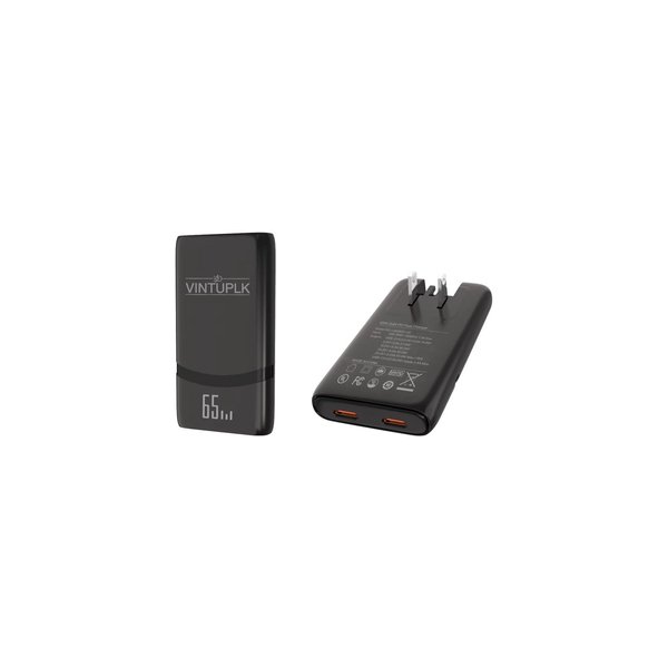 65W USB c Charger,Slim USB Wall Charger,Fast Compact Foldable Charger with GaN PD3.0&PPS,for MacBook Pro/Air iPad Pro,iPhone 16/Pro,Galaxy S23/Note 20,Pixel and More (Black-Dual C)