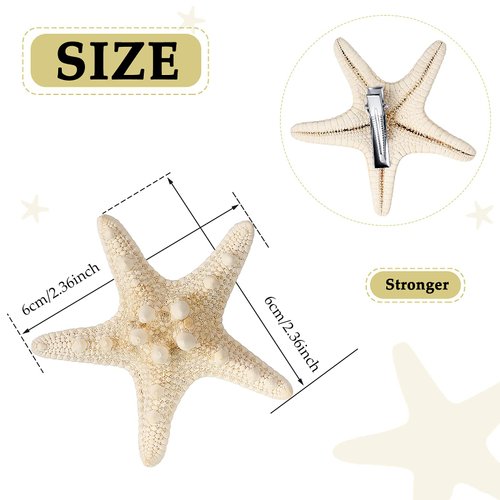 4 Pieces Starfish Hair Clip Mermaid Crown Mermaid Hair Accessories Mermaid Hair Clips Resin Sea Star Hairpins Pretty Beach Hairpin Hair Barrettes Mermaid Accessories for Women Girls(Starfish)