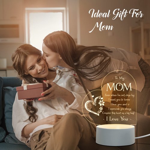 Gifts for Mom - Engraved Night Light, Mom Birthday Gifts, Mom Gifts from Daughter Son on Mothers Day Christmas, Night Lamp Present