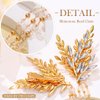 Gorais Gold Wedding Head Chain Jewelry Crystal Leaf Headpiece Rhinestone Hair Chain Costume Accessories for Women