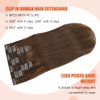 UGOTRAYS Medium Brown Hair Extensions Real Human Hair Clip in Hair Extensions 70g 7pcs 18inch,Soft & Natural Straight Double Weft for Women 18in #4 Chocolate Brown Hair Extensions