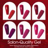 Gellen Gel Nail Polish - Red Burgundy 6PC Gel Polish Set, Hot Pink Purple Nail Polish Gel Manicure Nail Gifts Valentine's Day for Women