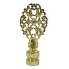 Royal Designs Oval Filigree 2.25" Lamp Finial for Lamp Shade, Polished Brass
