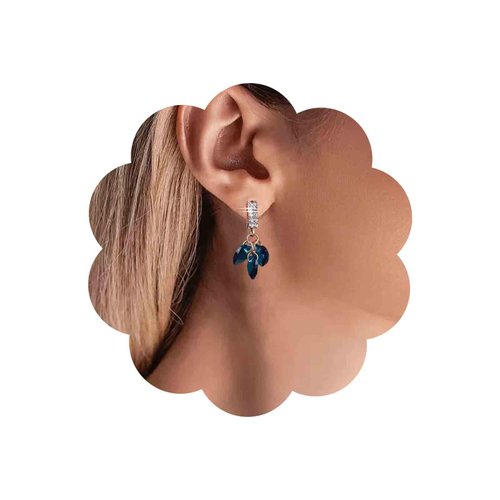 Sttiafay Vintage Sapphire Heart Earrings Blue Crystal Heart Drop Earrings Gold Rhinestone Stud Earrings Sapphire Love Heart Dangle earrings Jewelry for Women and Girls