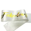 NAUXIUDSJS 100 Fabulous Sash, 100th Birthday Sash, White Satin Sash with Gold Foil Words Happy 100th Birthday Accessories Decorations Party Favor